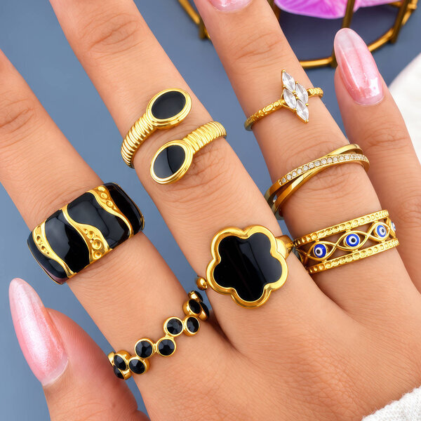 "Evil Eye" PVD Gold-Plated Stainless Steel Ring - Intensity