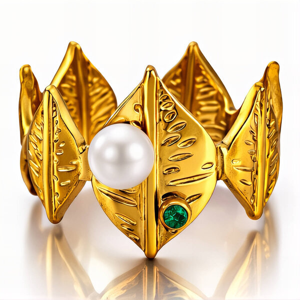 Ring, 18K Gold Plated Steel