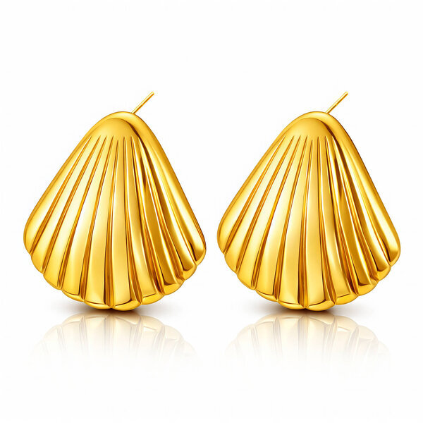 "Sea" Earrings, 18K Gold Plated Steel