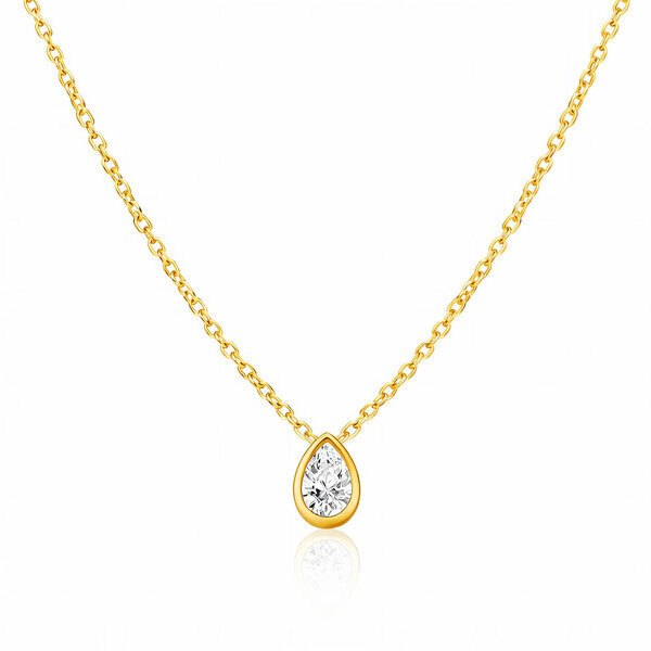 Necklace, 18K Gold Plated Steel