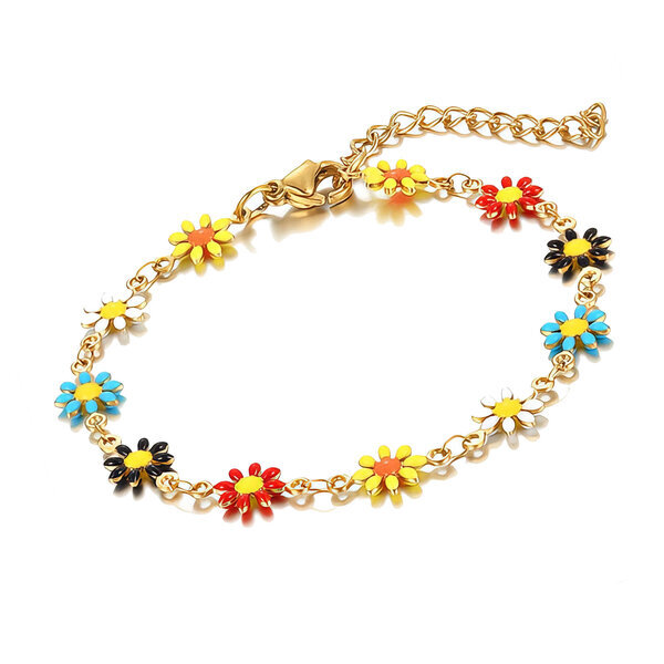 "Flowers" Bracelet, Stainless Steel