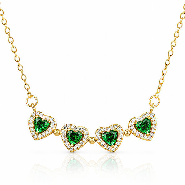 "Flower" Necklace, 18K Gold Plated Steel