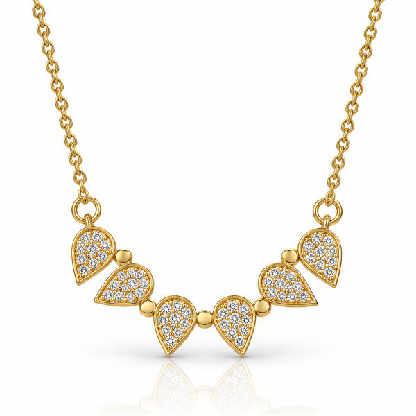 "Flower" PVD Gold-Plated Brass Necklace - Crystallic
