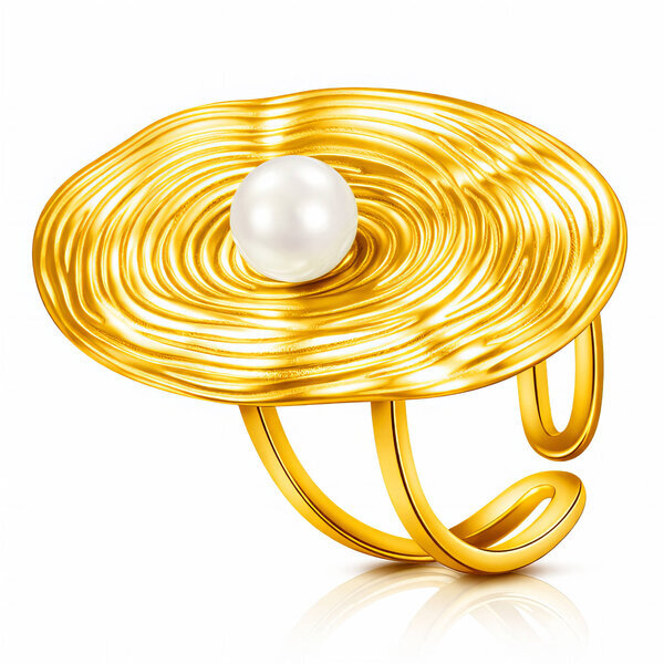 Ring, 18K Gold Plated Steel