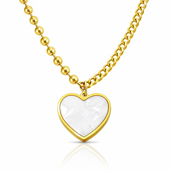 "Heart" Necklace, 18K Gold Plated Steel
