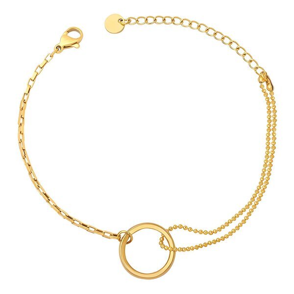 Bracelet, 18K Gold Plated Steel