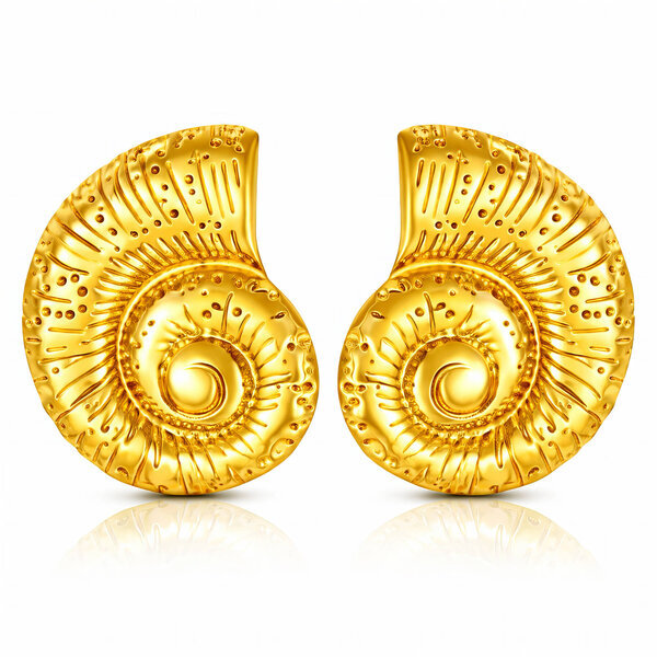 "Sea" Earrings, 18K Gold Plated Steel