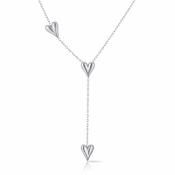"Hearts" Necklace, Stainless Steel