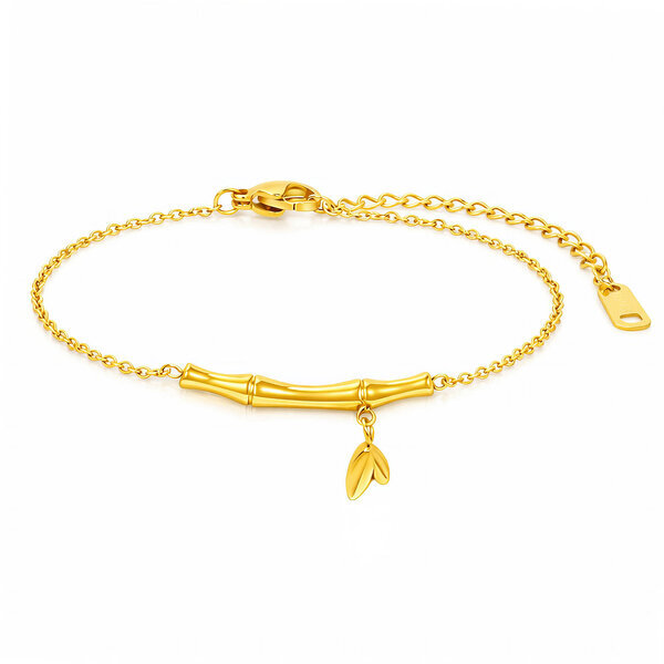 "Flower" Bracelet, 18K Gold Plated Steel