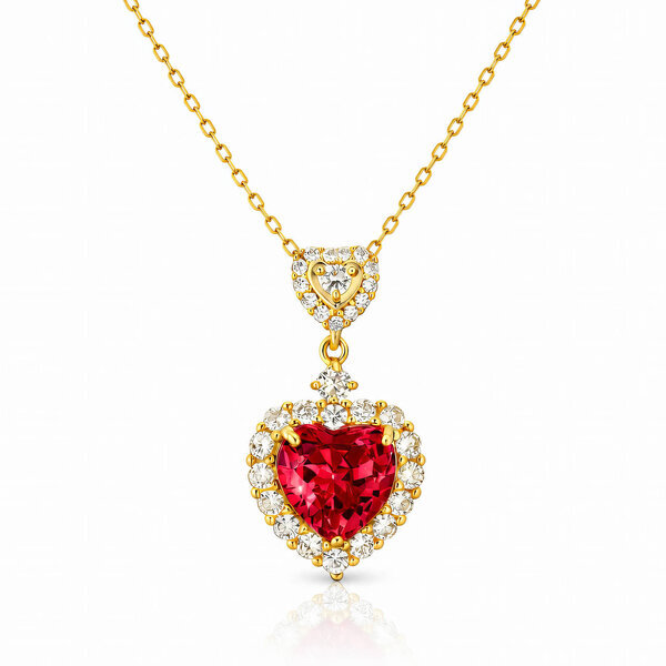"Heart" Necklace, 18K Gold Plated Steel