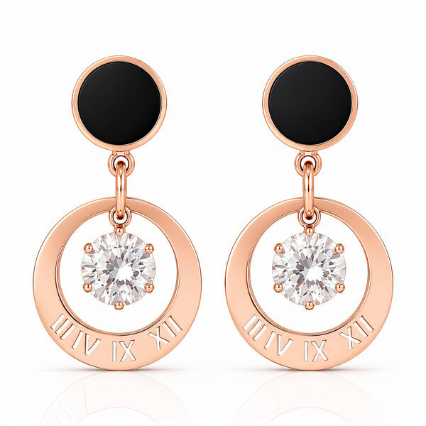Earrings, 18K Gold Plated Steel