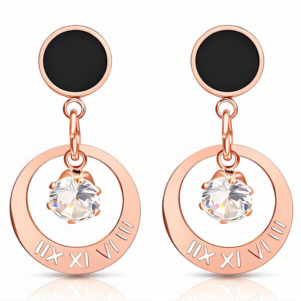 Earrings, 18K Gold Plated Steel