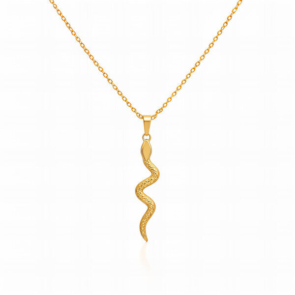"Snake" Necklace, 18K Gold Plated Steel