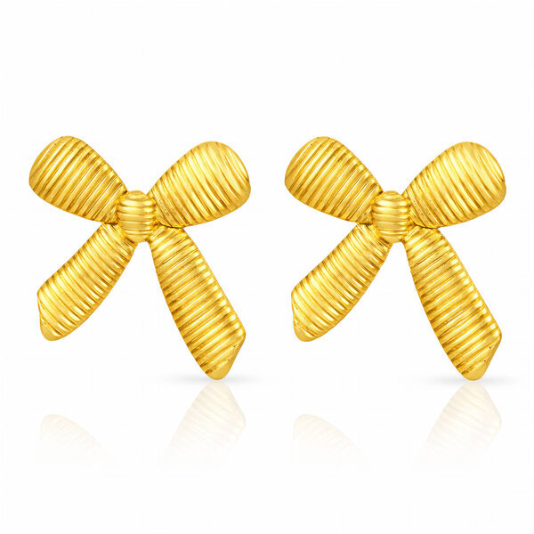 "Bows" Earrings, 18K Gold Plated Steel