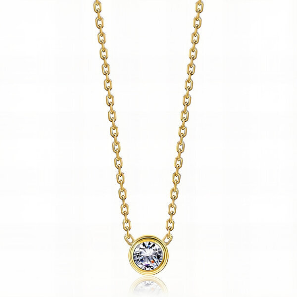 Necklace, 18K Gold Plated Steel