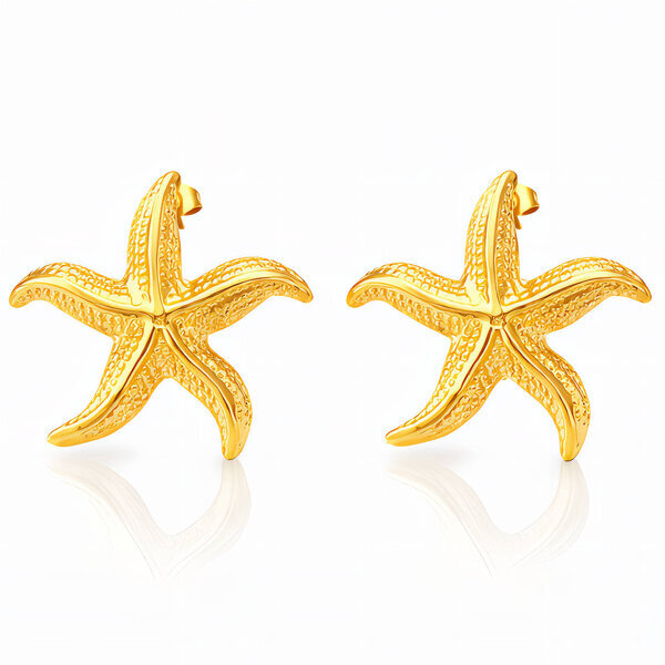 "Starfishs" Earrings, 18K Gold Plated Steel