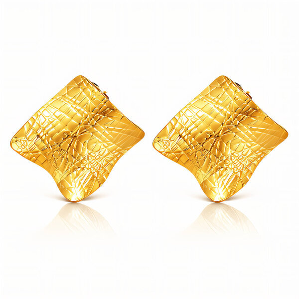 Earrings, 18K Gold Plated Steel