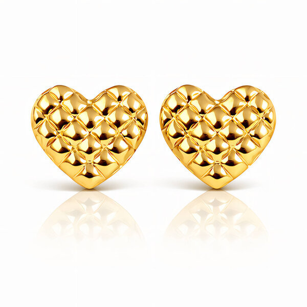 "Hearts" Earrings, 18K Gold Plated Steel