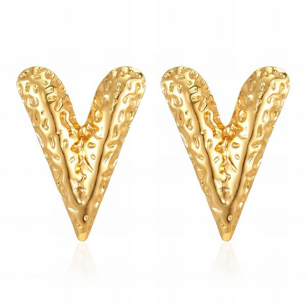 "Hearts" Earrings, 18K Gold Plated Steel
