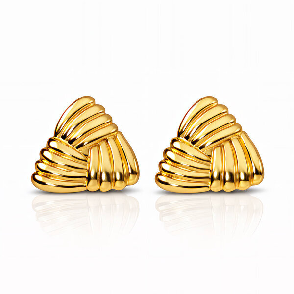 Earrings, 18K Gold Plated Steel