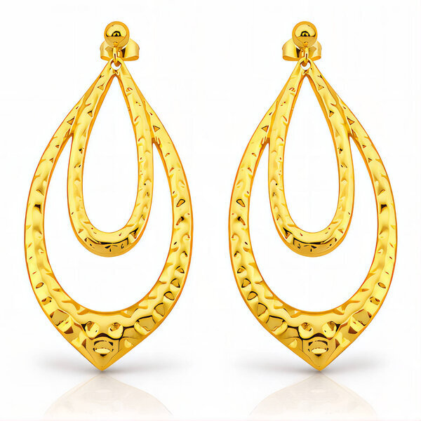 Earrings, 18K Gold Plated Steel