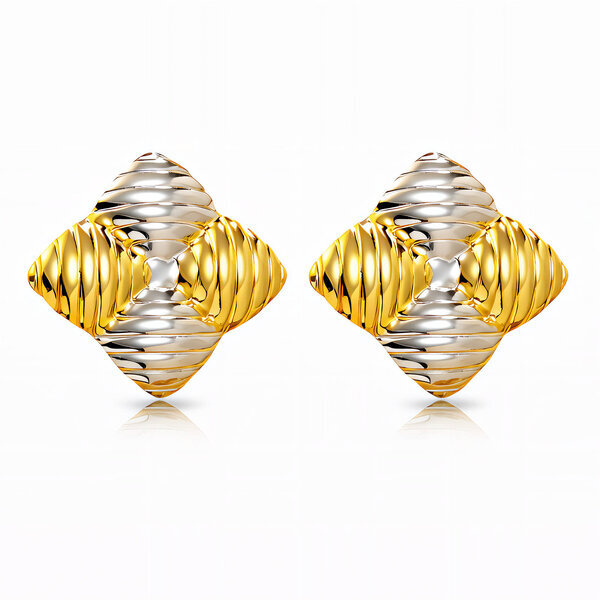 Earrings, 18K Gold Plated Steel