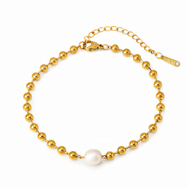 Bracelet, 18K Gold Plated Steel