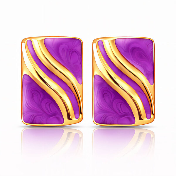 Earrings, 18K Gold Plated Steel