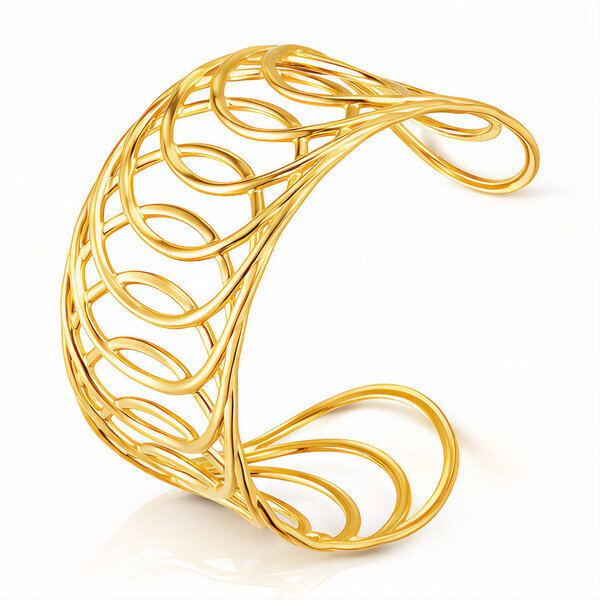 Bracelet, 18K Gold Plated Steel