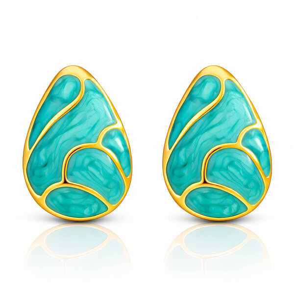 Earrings, 18K Gold Plated Steel