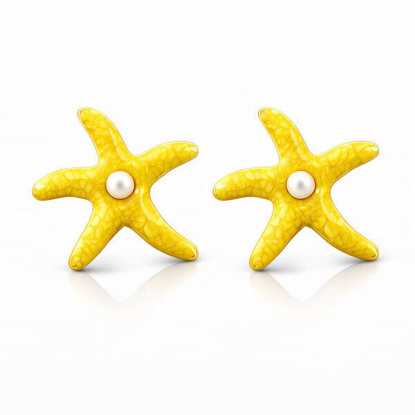 "Starfishs" Earrings, 18K Gold Plated Steel
