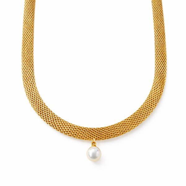 Necklace, 18K Gold Plated Steel