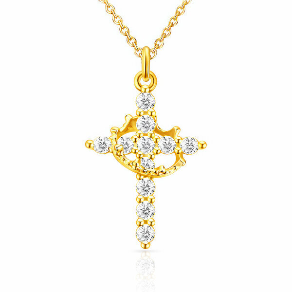 "Crosse" Necklace, 18K Gold Plated Steel