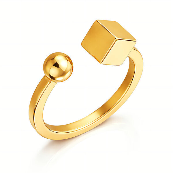 Ring, 18K Gold Plated Steel