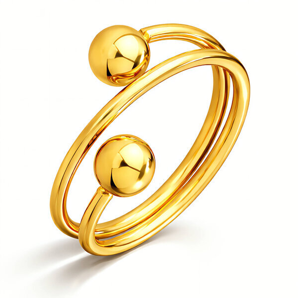 Ring, 18K Gold Plated Steel