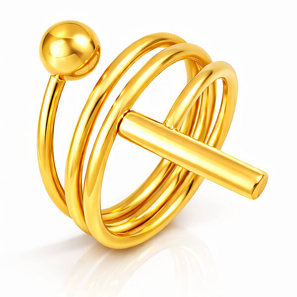 Ring, 18K Gold Plated Steel