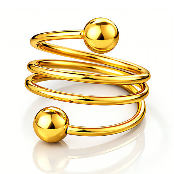 Ring, 18K Gold Plated Steel