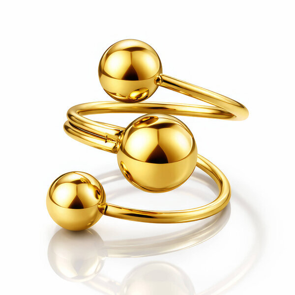 Ring, 18K Gold Plated Steel