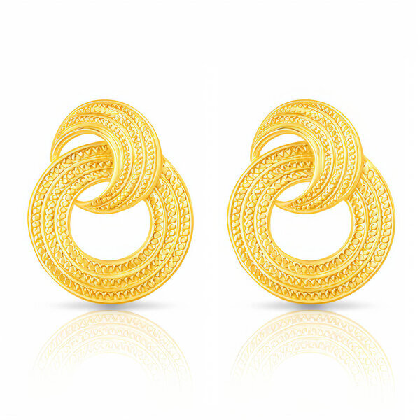 Earrings, 18K Gold Plated Steel