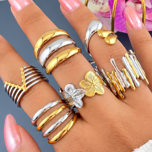 PVD Gold-Plated Stainless Steel Ring - Intensity