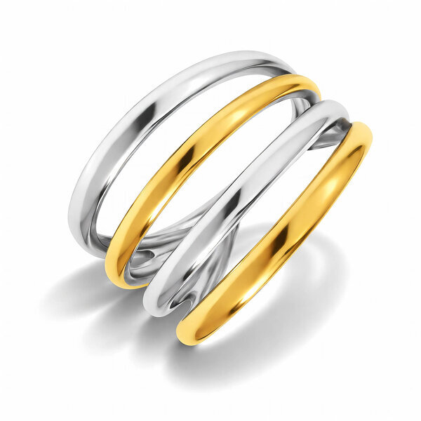 Ring, 18K Gold Plated Steel