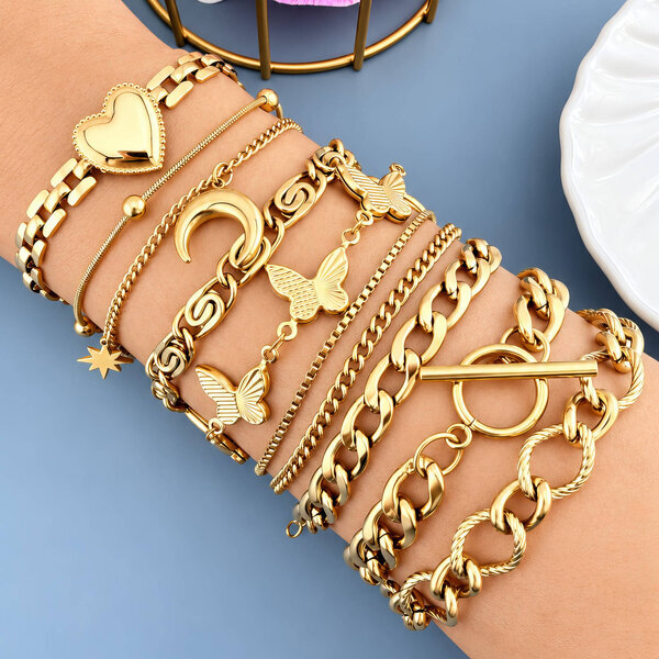 PVD Gold-Plated Stainless Steel Bracelet - Intensity