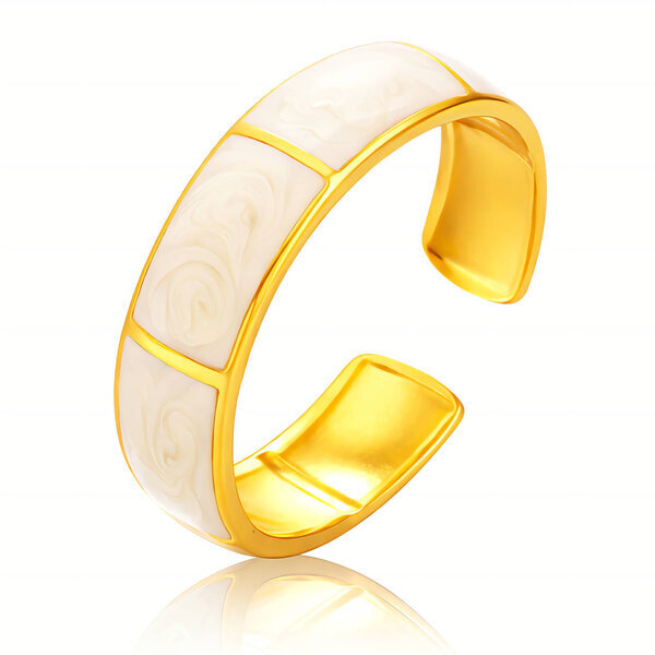 Ring, 18K Gold Plated Steel
