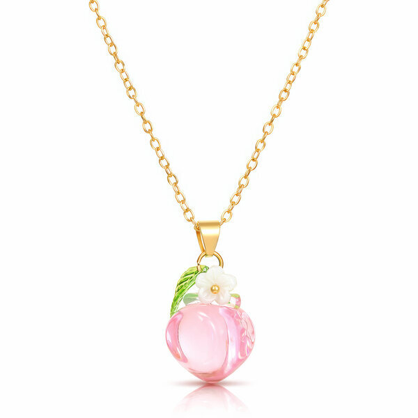 "Peach" Necklace, 18K Gold Plated Steel