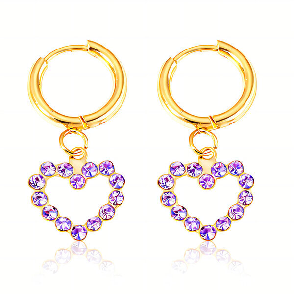"Hearts" Earrings, 18K Gold Plated Steel