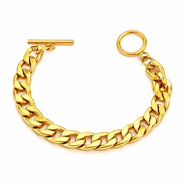 Bracelet, 18K Gold Plated Steel
