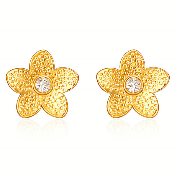 "Flowers" Earrings, 18K Gold Plated Steel