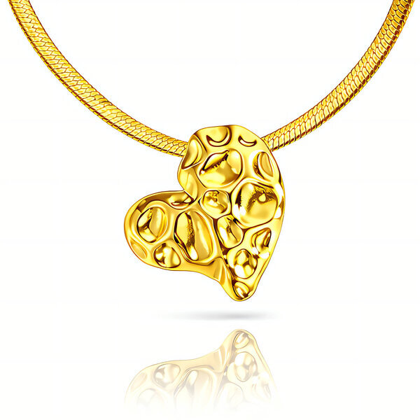 "Heart" Necklace, 18K Gold Plated Steel