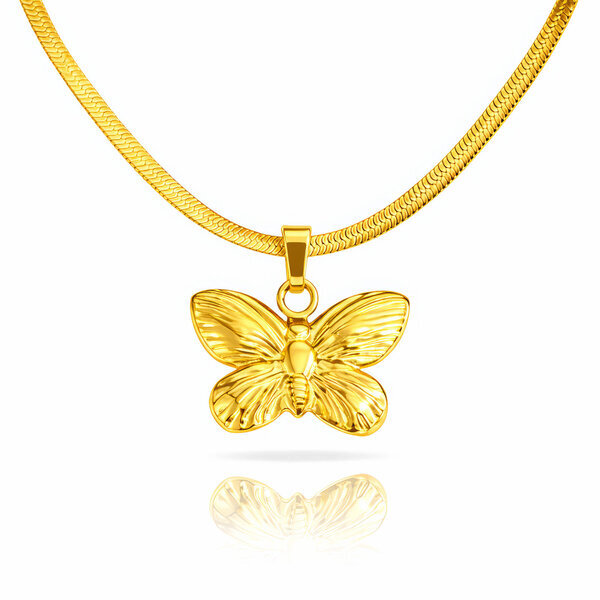 "Bee" Necklace, 18K Gold Plated Steel