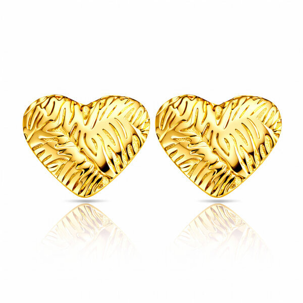 "Hearts" Earrings, 18K Gold Plated Steel